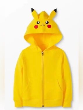 Hanna Anderson Pikachu Yellow Kids Zip-Up Hoodie